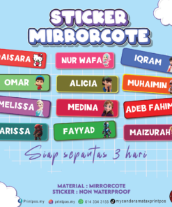 STICKER NAMA KARTUN