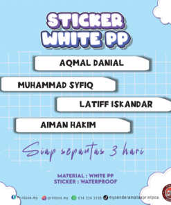 STICKER NAMA / KELAS