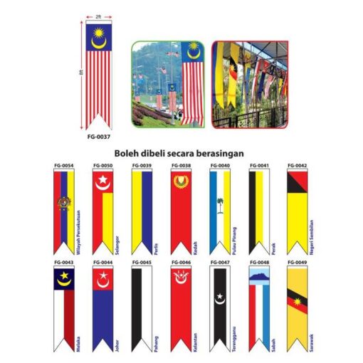 Set 2 x 8 ft Polyester Malaysia States Banner (All Malaysia States)