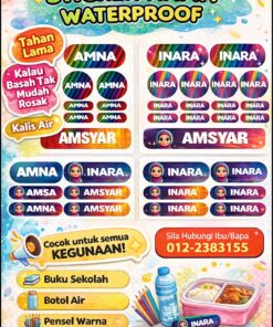STICKER NAMA WATERPROOF