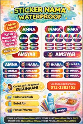 STICKER NAMA WATERPROOF