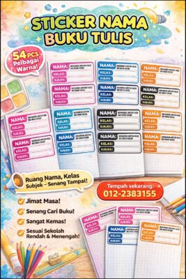 STICKER NAMA BUKU TULIS